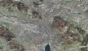 Luftbild von Zürich und umliegenden Gemeinden. Quelle: Orthofoto ZH 2014-2021, Kanton Zürich.