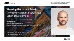 Poster Tenure Lecture David Kaufmann with his portrait. All information on the poster is in the text.