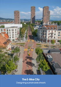 Cover of the brochure: "The E-Bike City. Designing Sustainable Streets"